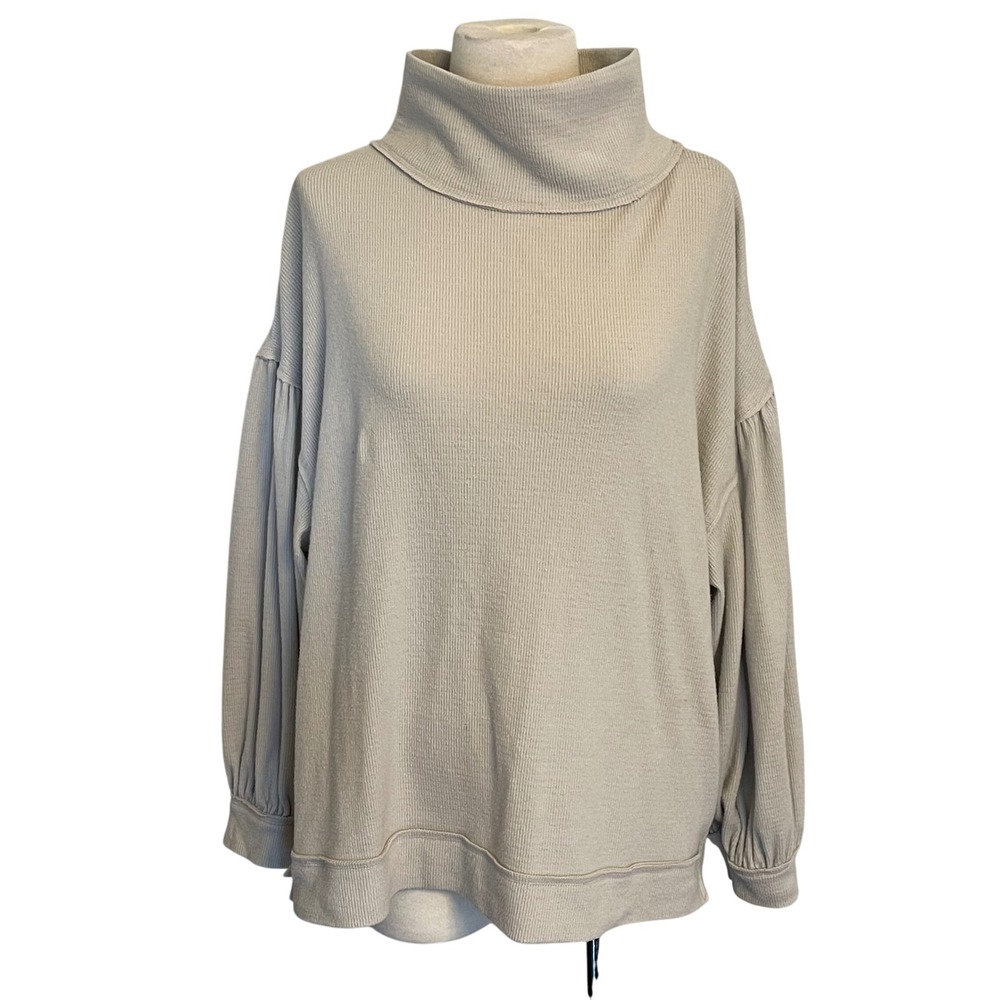 Free People We The Free Open Back Funnel Neck Pullover Top Extra Small Oversized